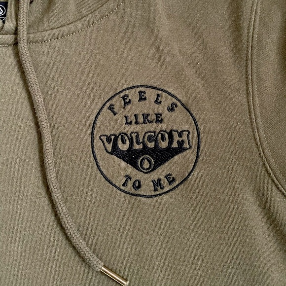 Volcom Olive Green Embroidered Logo Pullover Hoodie - Picture 2 of 10